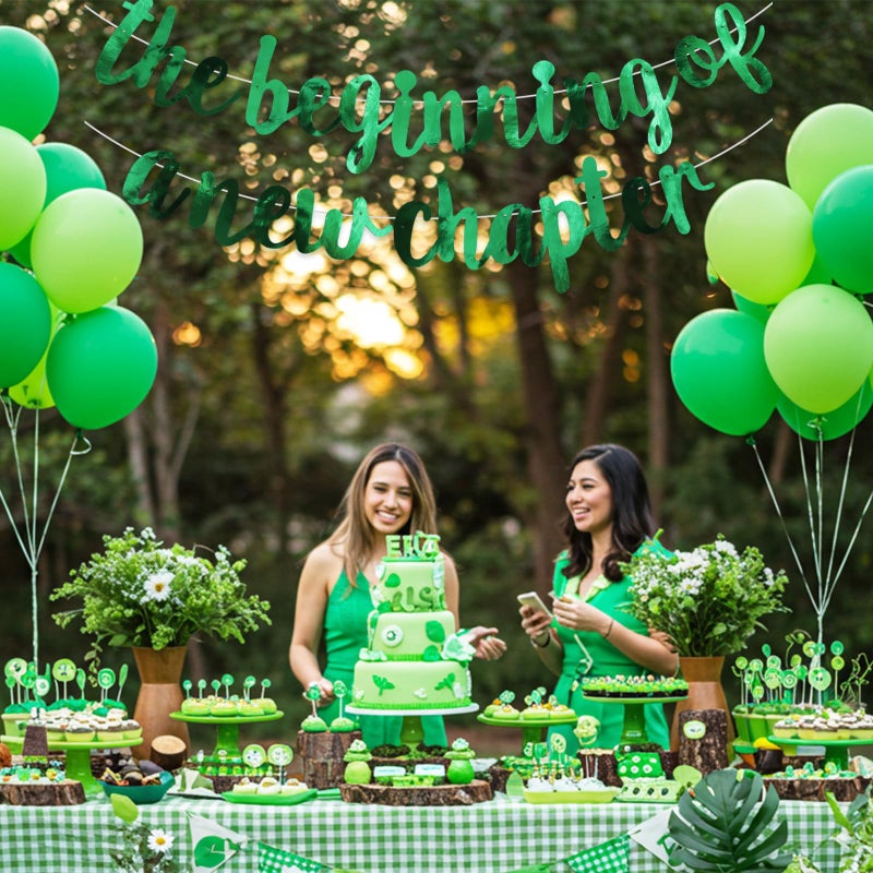 بيشيدا BEISHIDA باللون الأخضر على الوجهين، بداية لافتة فصل جديد، كتاب وداع تحت عنوان حفلة الانتقال لمنزل جديد، زينة تهانينا، إكليل تقاعد لحفلات التخرج، لافتة تخرج 2025 - Image 4